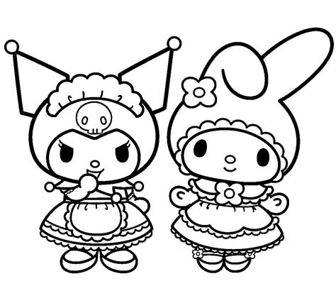 coloring pages my melody|my melody and kuromi coloring pages.